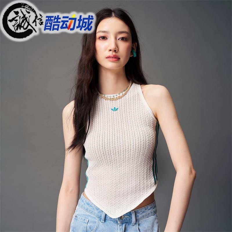 阿迪达斯三叶草女子针织修身背心