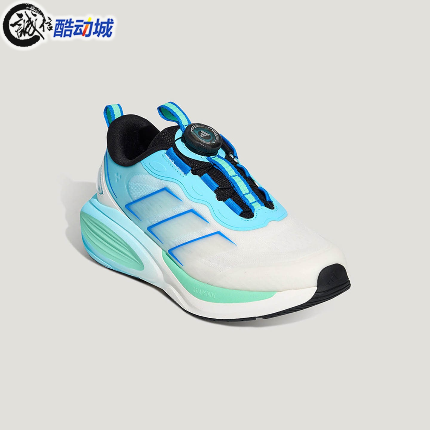 Adidas阿迪达斯男童2026年秋季稳定缓震回弹旋钮运动跑步鞋KH6616