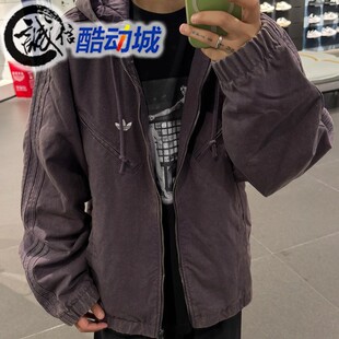 阿迪达斯三叶草男女装保暖运动宽松连帽棉服KC2642 KC2641 KC2640