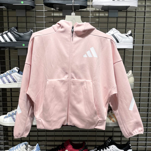 Adidas阿迪达斯女子2025秋季运动休闲宽松舒适连帽夹克外套KC7905