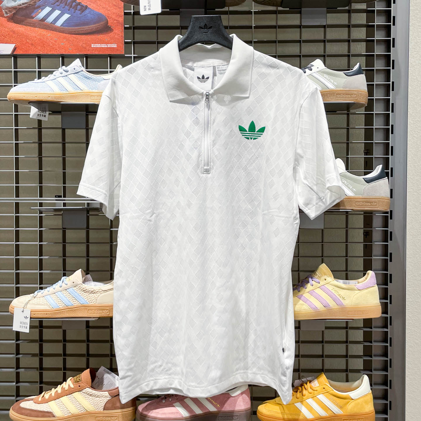 阿迪达斯三叶草网球风运动polo衫
