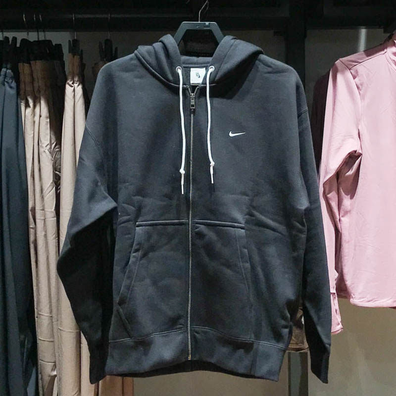 耐克男子2025春款Solo Swoosh全长拉链运动加绒连帽衫 DR0403-010