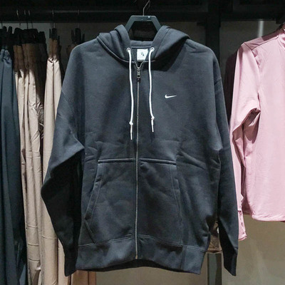 耐克男子2025春款Solo Swoosh全长拉链运动加绒连帽衫 DR0403-010