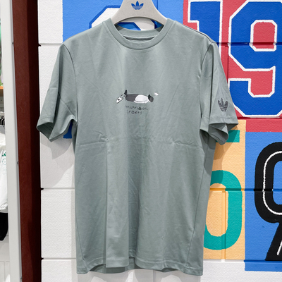 阿迪达斯三叶草男子纯棉运动T恤