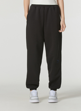 PUMA彪马女裤2024秋新款针织透气简约休闲运动束脚长裤 628132-01