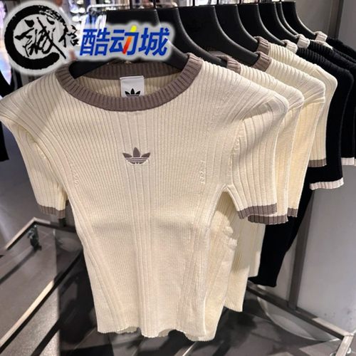 阿迪达斯三叶草女子修身短袖T恤