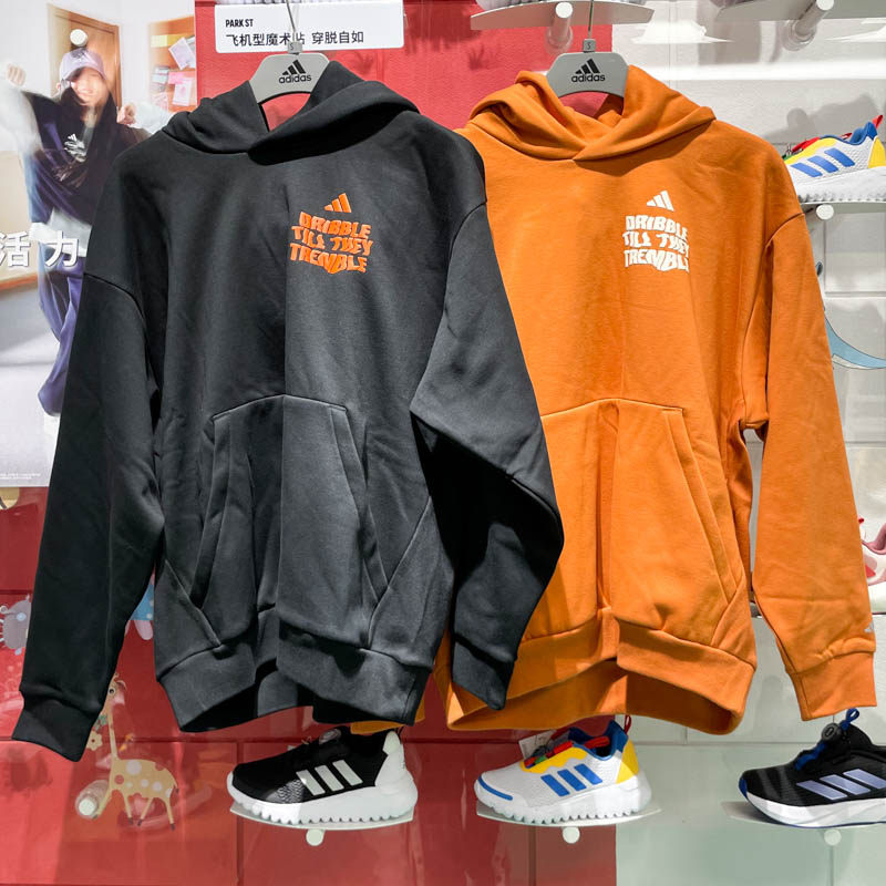 ADIDAS阿迪达斯男装2024冬新款抓绒运动连帽休闲卫衣套头衫JC6805