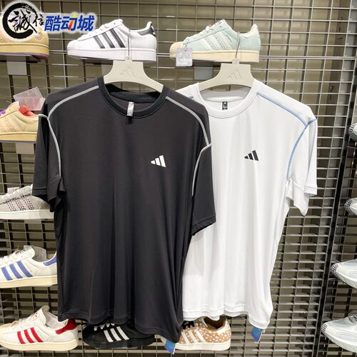 Adidas阿迪达斯男装2026新款速干亲肤运动休闲短袖 KZ0017 KZ2247