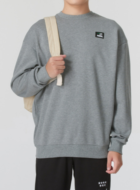 PUMA彪马男装2024秋季新款圆领舒适休闲运动卫衣套头衫 628144-53