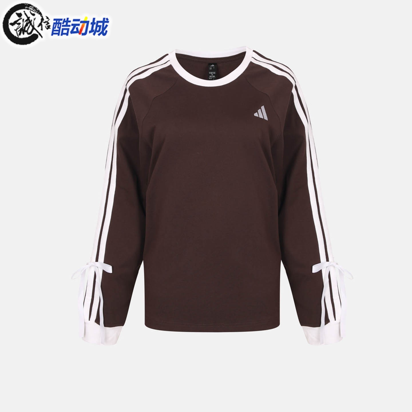Adidas阿迪达斯女子2026年秋新款运动休闲蝴蝶绑带长袖T恤 LH4830