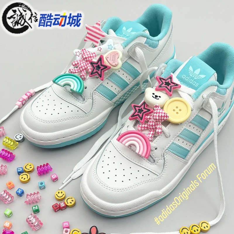 阿迪达斯三叶草男女鞋FORUM篮球风清新百搭低帮运动休闲鞋 JI3258