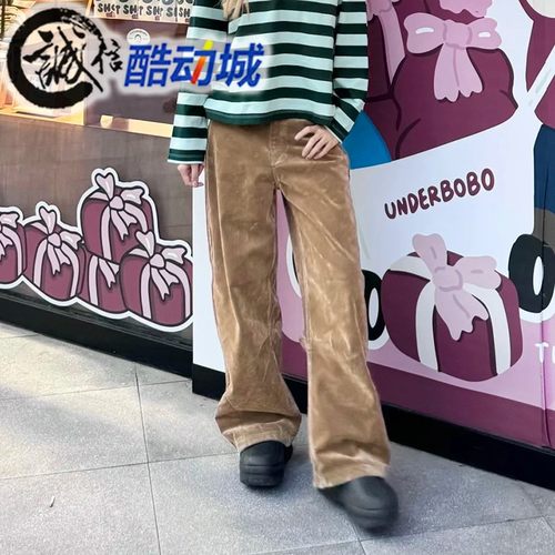 阿迪达斯三叶草绒面复古运动裤