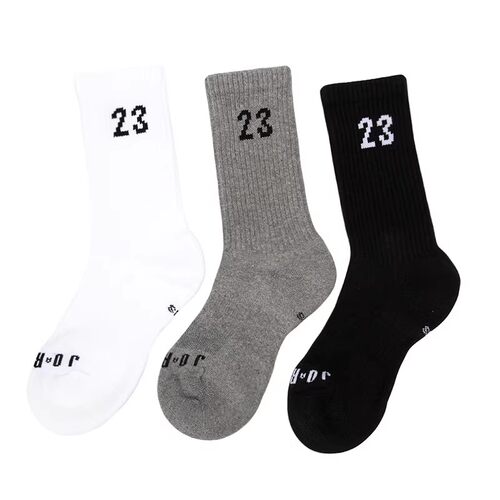 Nike耐克男女袜2024秋季新款三双装运动透气休闲中筒袜DA5718-911