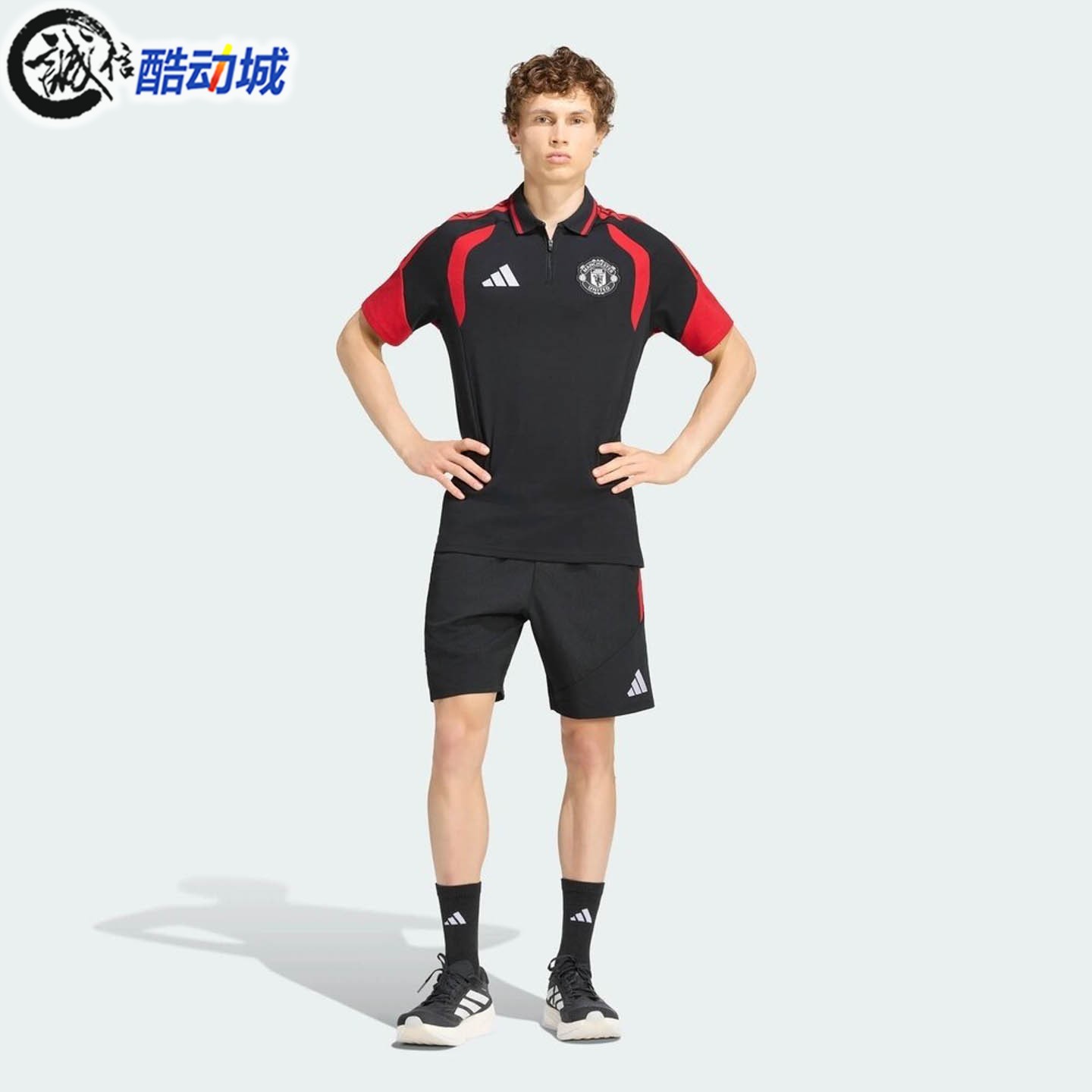 Adidas阿迪达斯男子2026年秋季曼联足球运动休闲短袖POLO衫KC4860