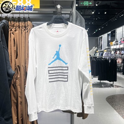 Nike耐克2025冬新款男子简约舒适印花长袖运动休闲T恤 IM6508-100