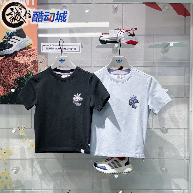 阿迪达斯三叶草女装2025夏新款修身百搭透气运动T恤JN1680 JN1681
