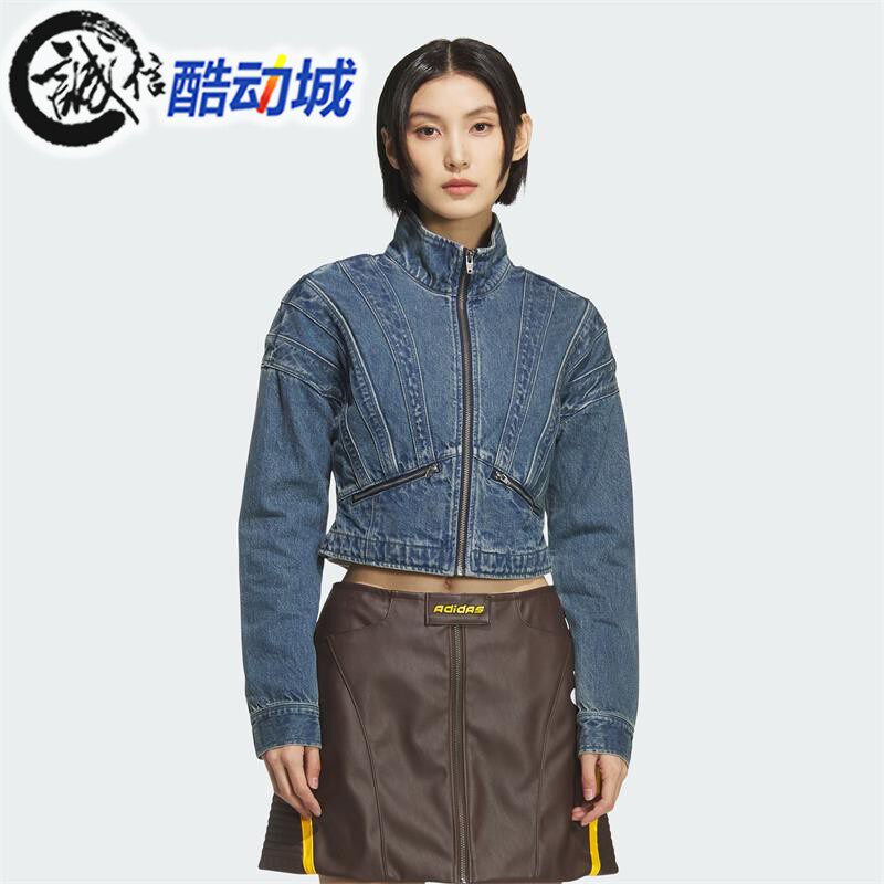 阿迪达斯三叶草女子短款牛仔外套
