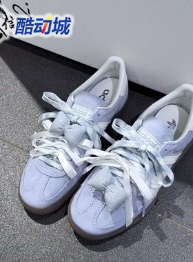 阿迪达斯三叶草男女鞋HANDBALL复古蓝色百搭运动休闲T头鞋 KI5933