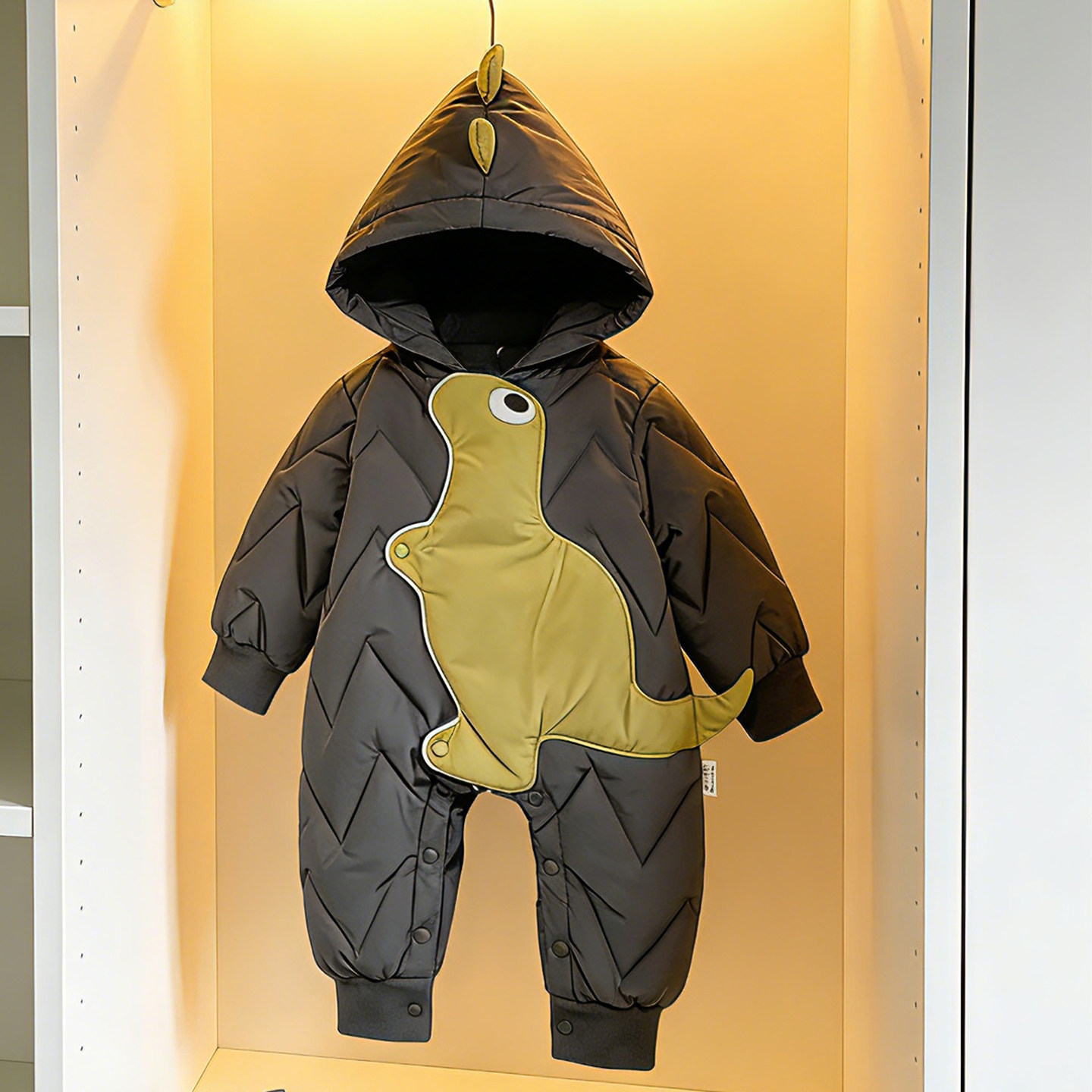 溯格冬季男童羽绒服连体衣加厚1-3-2-4岁宝宝连体外出服防风保暖