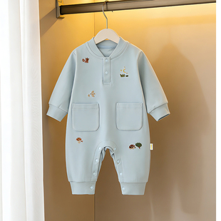 爬爬服包屁衣a类婴儿外出服66 ins风格 春季 男宝宝连体衣新款 100码