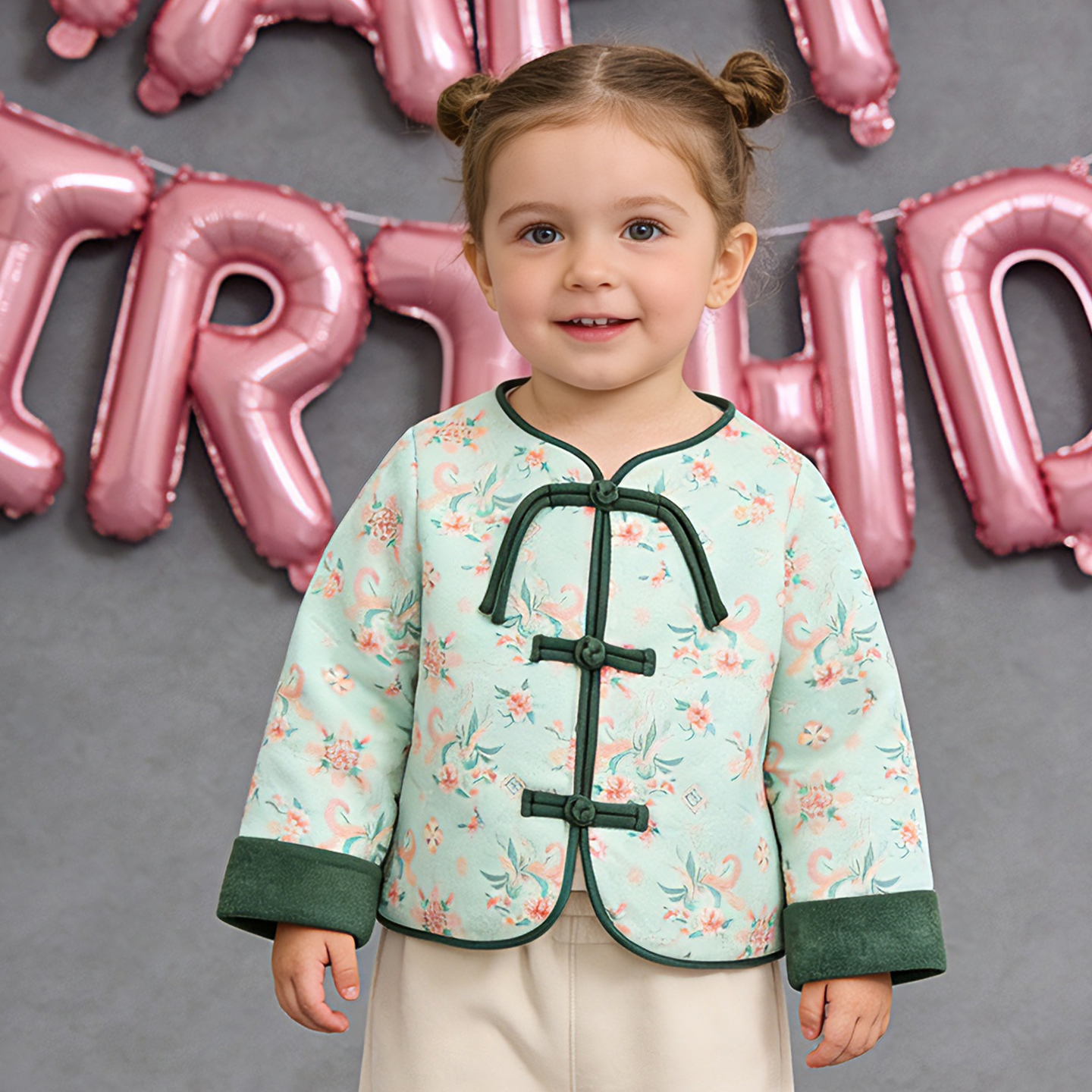 冬季中式风棉服两件套女童套装