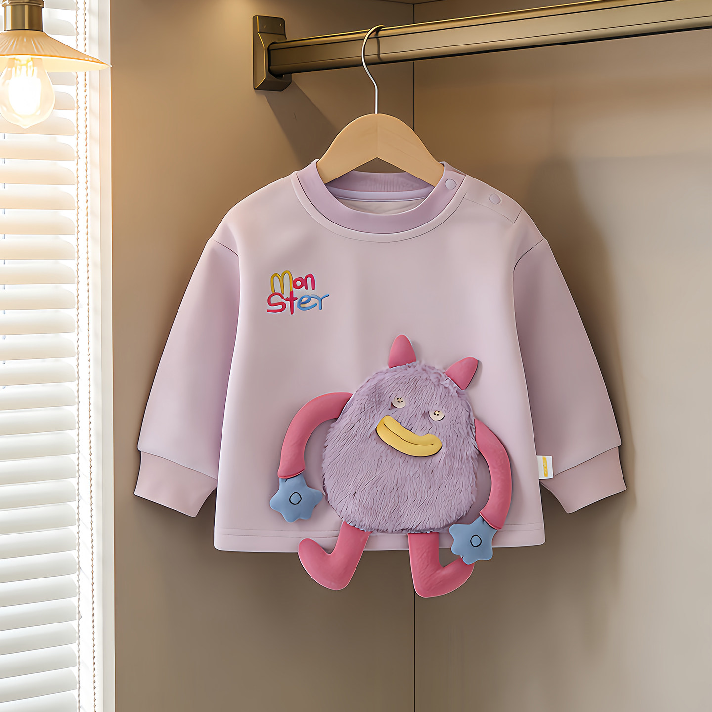 溯格春季新款女童上衣儿童洋气长袖小童T恤儿童卫衣80-120码