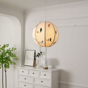 丹麦ferm living刺绣吊灯儿童房吊饰创意装饰ins北欧布艺设计师