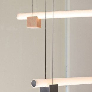 加拿大Fils设计师餐厅吊灯意式 极简吧台餐厅办公室轻奢一字长条灯