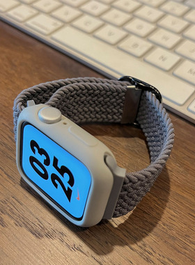 适用苹果手表iwatch10表带applewatchse编织透气s9保护壳s5小众s8