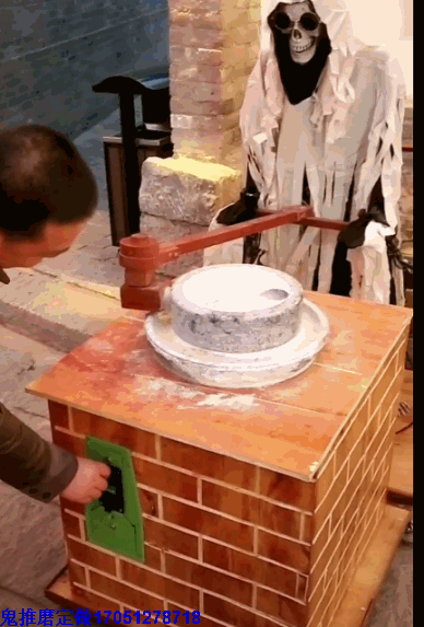 大型鬼推磨石磨电动有钱能使鬼推磨石磨投币鬼推磨扫码鬼推磨定做