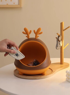 创意鹿角钥匙收纳盒入户玄关摆件进门口客厅鞋柜家居饰品乔迁礼物