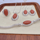 铜合金戒指蒙古手工椭圆镂空回形纹戒指手链项链耳环民族风百搭