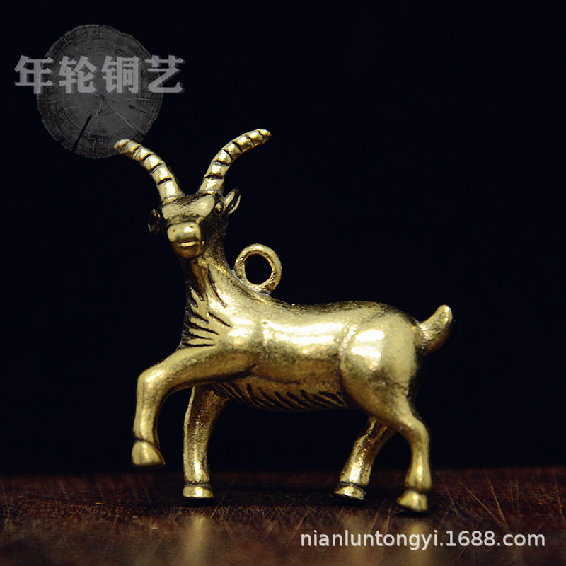 古玩小铜器十二生肖羊钥匙扣挂件黄铜实心羊挂饰地摊热卖款式,饰品/流行首饰/时尚饰品新,摆件,淘宝优惠券,粉丝福利购,淘宝优惠卷