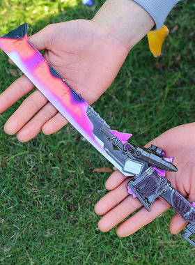 涂鸦利刃周边冷锋蝴蝶刀火焰刀武器模型合金兵器摆件急袭弯玩具