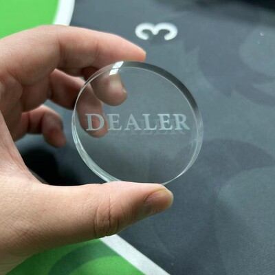 德州扑克圆形高档亚克力水晶DEALER庄家位庄码压牌片button指示牌