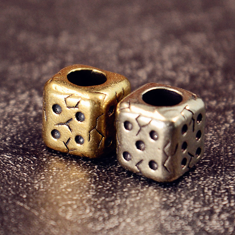 黄铜骰子刀坠EDC伞绳坠手电坠钥匙扣挂件DIY单孔配饰个性挂坠,饰品/流行首饰/时尚饰品新,摆件,淘宝优惠券,粉丝福利购,淘宝优惠卷
