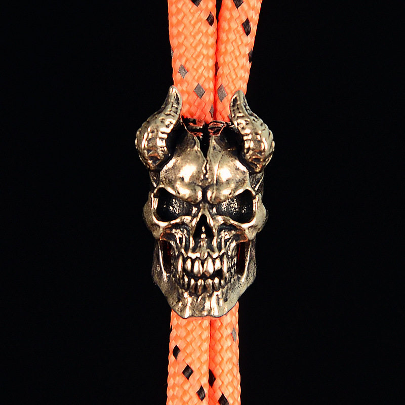 长角骷髅头黄铜刀坠EDC项链吊坠钥匙扣挂件DIY伞绳拉链配饰,饰品/流行首饰/时尚饰品新,摆件,淘宝优惠券,粉丝福利购,淘宝优惠卷