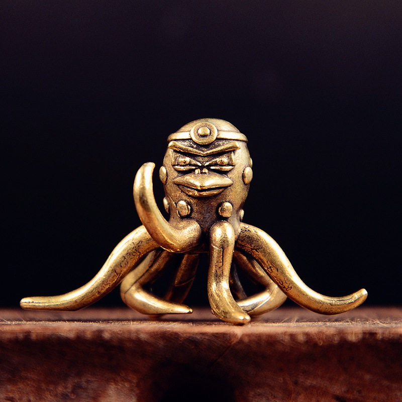 新款黄铜章鱼桌面小摆件汽车家居摆件八爪鱼茶宠摆件地摊货源,家居饰品,装饰摆件,淘宝优惠券,粉丝福利购,淘宝优惠卷
