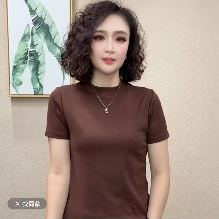 正品2026新款女士夏季气质百搭圆领T恤上衣女装