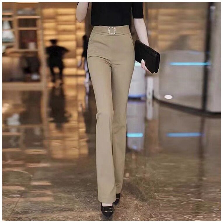 正品 2026年夏季新款高腰显廋女士休闲裤微喇妈妈气质西装裤