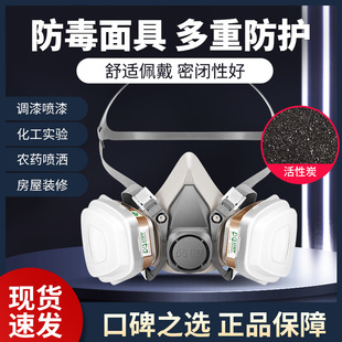 6200防毒面具喷漆甲醛装修打磨专用防尘面具油漆农药面罩防毒口罩