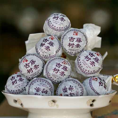 早春茶2024年藤条古树龙珠8克习森茶业精沱普洱茶生茶