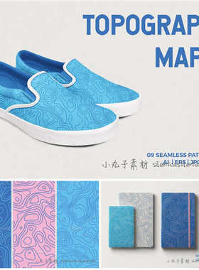 A0199矢量AI设计素材 抽象线条手绘地形图纹理背景印花包装图+png