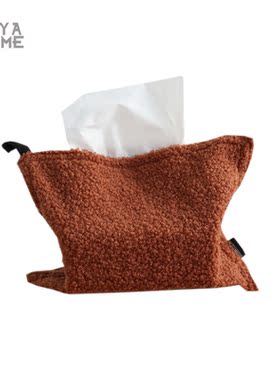 毛绒纸巾盒圈圈绒客厅纸巾袋可爱泰迪绒桌面纸巾套抽纸盒