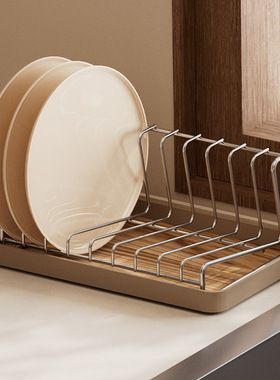 厨房不锈钢沥水碗盘子架厨房碗收纳家用台面收纳置物架带接水盘