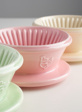 陶瓷小号蛋糕滤杯平底滤杯拉布智造100号无把手小粉量1人份猛男色