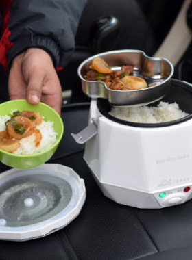 欧之宝小电饭锅C3车载电饭煲1.3L升2人3人煮饭24V货车12V汽车做饭
