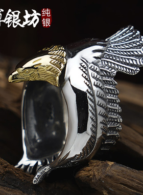 男女925银罗马立体雕刻戒指霸气