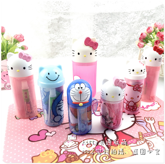 hello kitty旅行套装 牙具刷牙桶筒 牙桶漱口杯 牙刷杯小毛巾洗漱