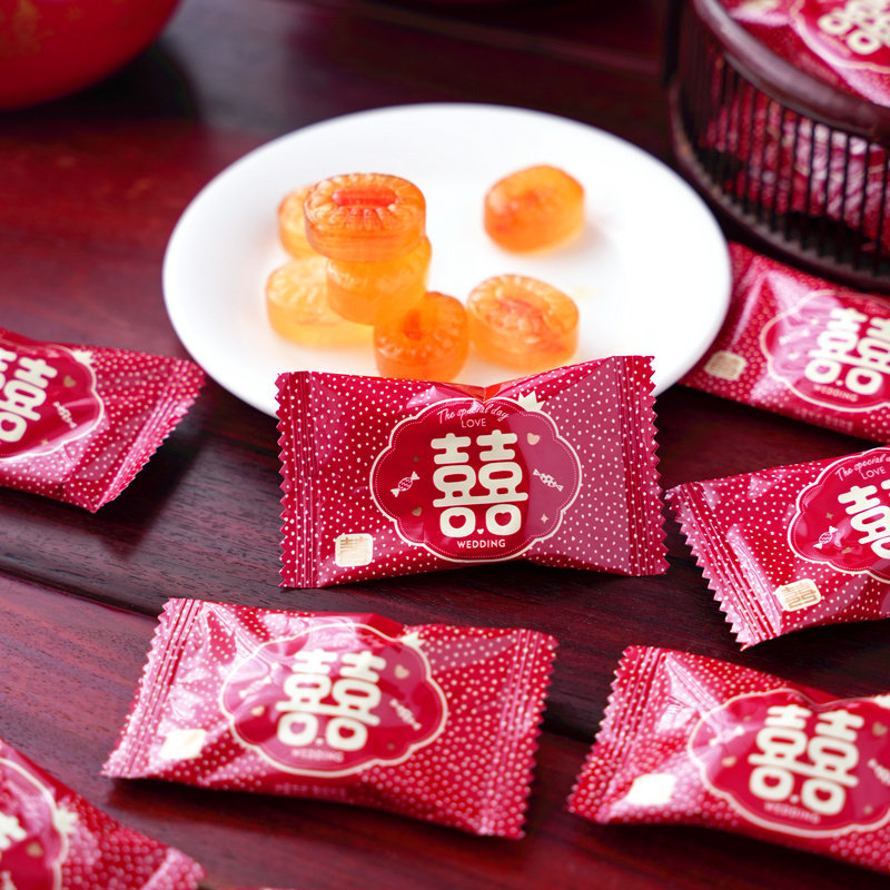 天鹅湖满天星双喜硬糖500g 式硬质夹心糖果味道怀旧年货零食 喜糖